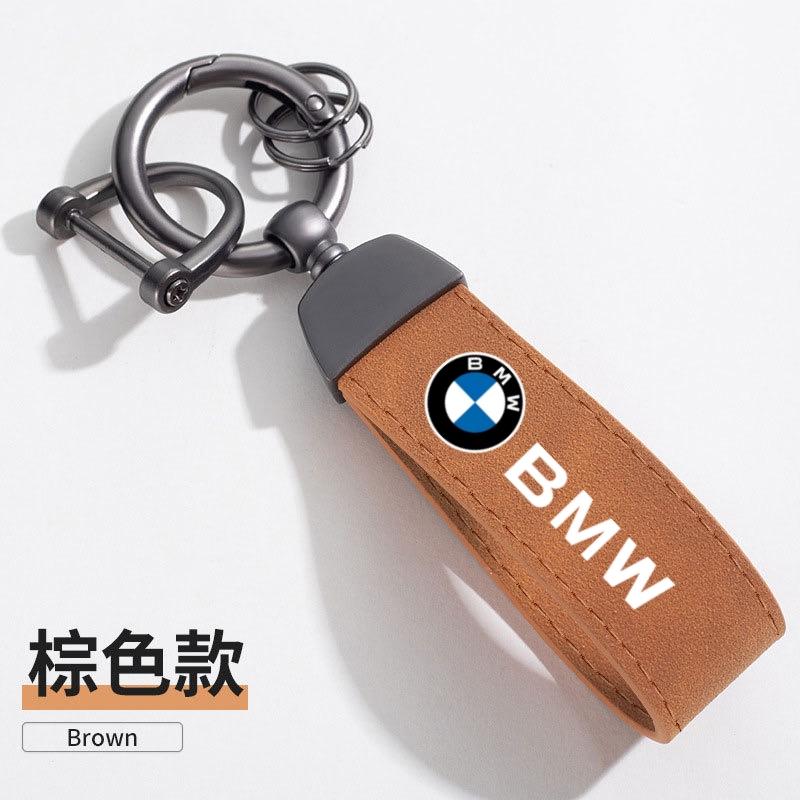 BAGF7 2026 Car Sticker 2025 Man Women Leather Rope Keyring Key Chain Ring Car Logo Keychain For BMW E39 E46 E36 E53 E90 E60 E61 E93 E8