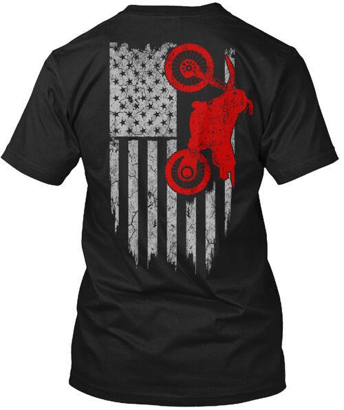 Dirt Bike Usa Flag T-Shirt Unisex Size S to 4XL Unisex T-Shirt XL