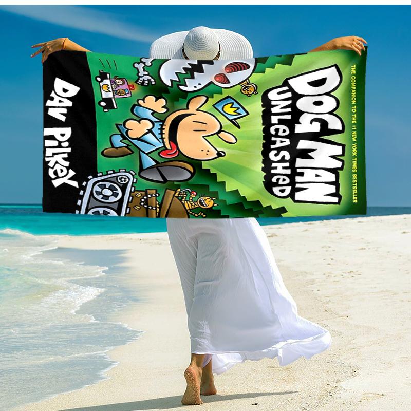 1pc DogMan2 Beach Towel, Comfortable and Thick, and Swimming/Bath/Picnic/Camping Towel, Suitable for Seaside Beaches