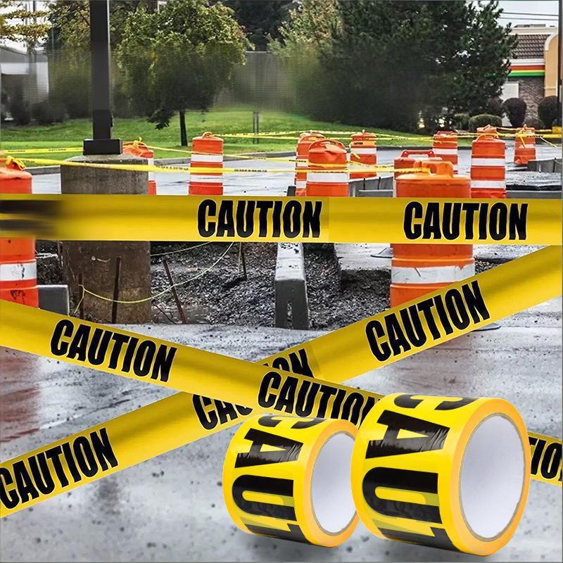 1 Rotoli Nastro di Avvertimento Stampato Giallo Nero Non Entrare Sbarra Barricata Sicurezza Costruzione Attenzione Linea di Polizia Scena del Crimine