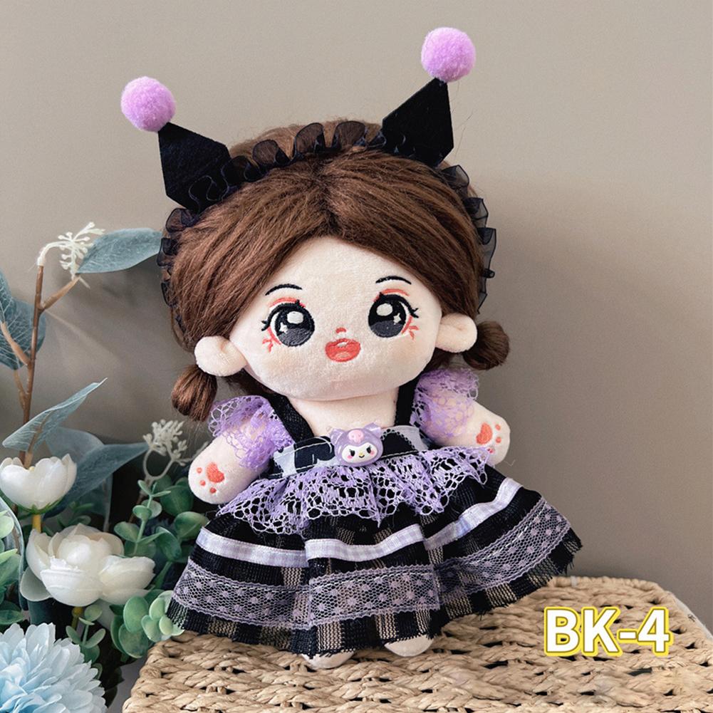 20CM Baumwolle Puppe Strampler Cartoon Plüsch Puppe Ersatz Outfit Lolita Kleid Spielen Haus Zubehör Mini Kleidung
