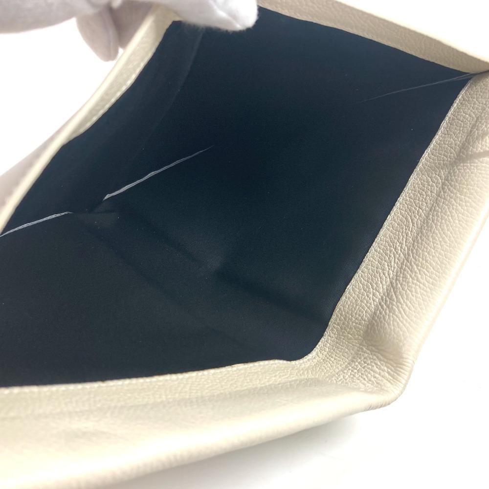 Bvlgari Fragment Logo Double Zipper Pouch Bag Clutch Bag Leather White/Black