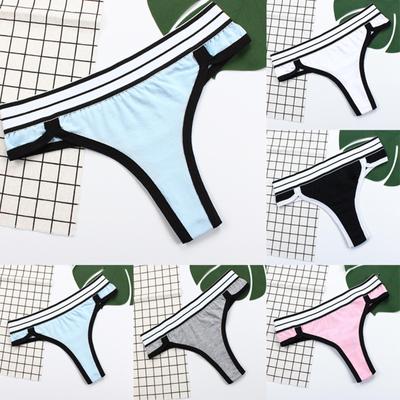 Damen Sexy Baumwollhöschen Atmungsaktiv Weich Stretch Unterwäsche Gestreifte Höschen