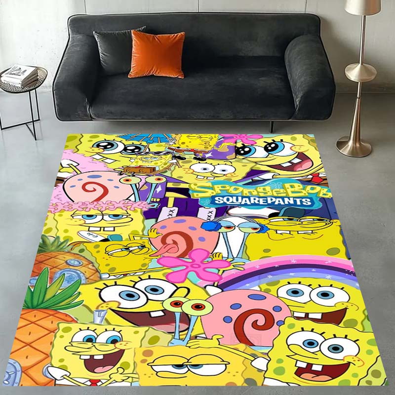 3D S-SpongeBob Patrick Star Cartoon Carpet Rug for Playroom Bedroom Living Room Sofa Home Decor,kids Area Rug Non-slip Floor Mat