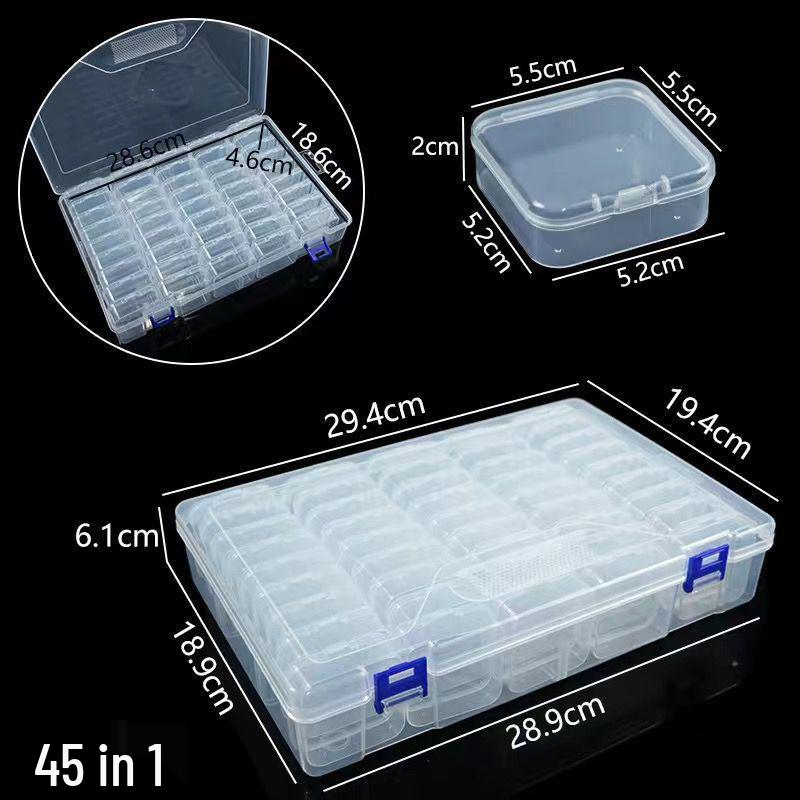 

Прозора коробка для зберігання та органайзер нанобісеру для ювелірних виробів та аксесуарів для нейл-арту