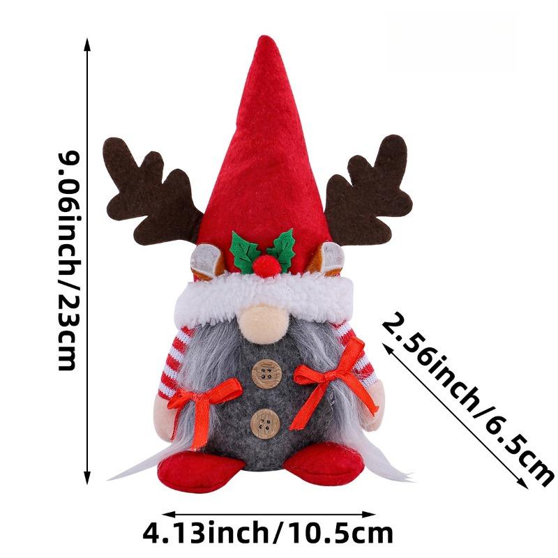 

1 шт. Рождественский олень с рогами, кукла-декор, игрушка Санта-Клауса, красный, праздничный декор для семейной атмосферы, милое фестивальное украшение