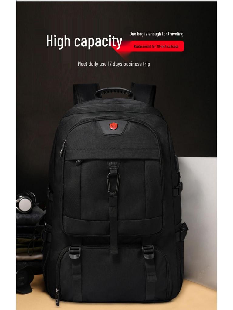 Men's Extra Large Expandable Travel Backpack with Multi-Compartment Storage