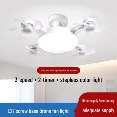 Nordic Minimalist Ceiling Fan Light with Silent Remote Control, E27 Base.
