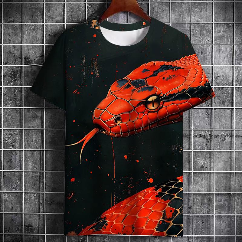 

Чоловічі футболки тварин змії графіка трійники 3D друк чоловіки жінки короткий рукав вулиці креативна футболка Harajuku Y2k топи одяг 6XL