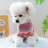 Pet Dog Sweaters Pet Knitted Base Sweater Cat Clothing Soft Colored Striped Sweaters Puppy Clothes Autumn and Winter