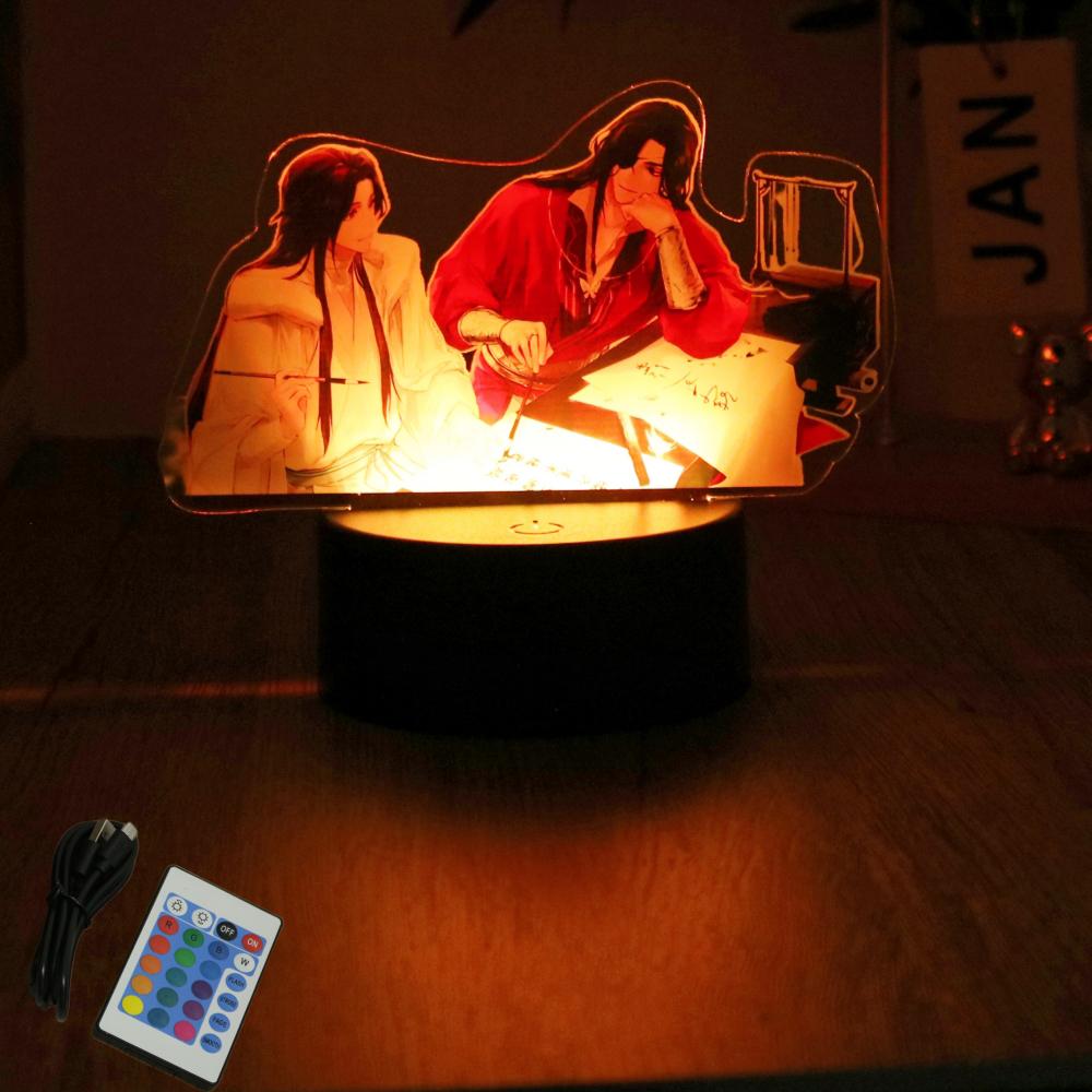 Tian Guan Ci Fu 3D Lamp Anime Figures LED Night Light Smart Touch Room Bedroom Decor Atmosphere Lamps Birthday Christmas Gifts