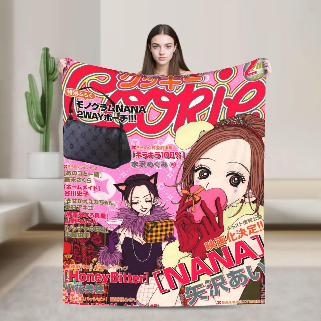 Warm Blanket Travel Nana Osaki Manga Panel collage Throw Blanket  Flannel Bedspread For Couch Chair Fluffy Sofa Bed Cover