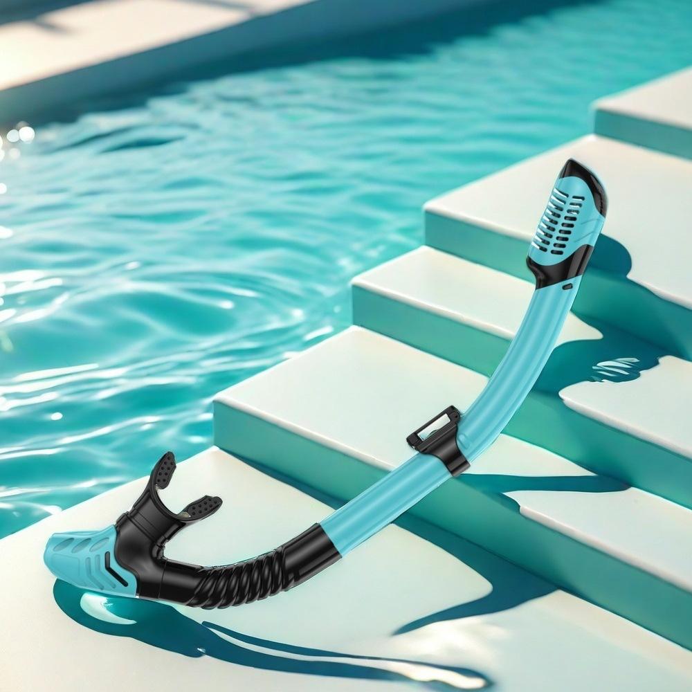 

Full dry breathing tube, diving goggles silicone hose average size прозорий білий колір