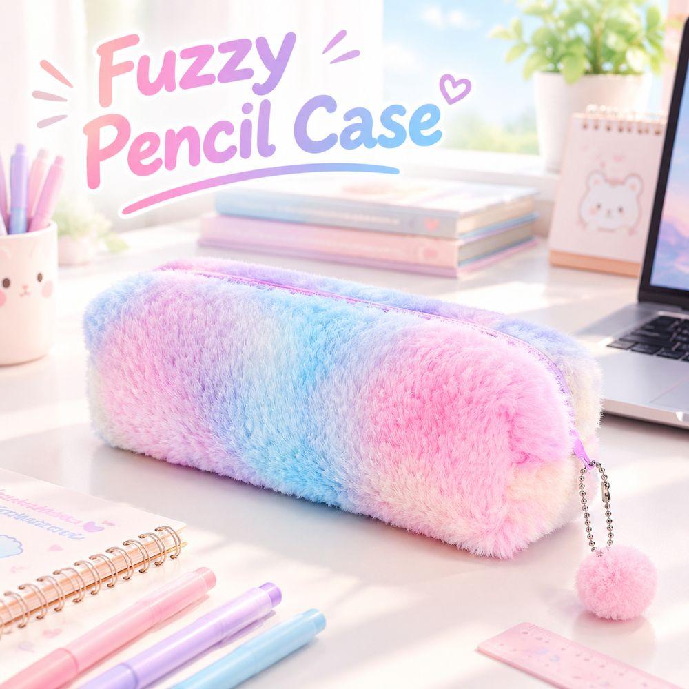 Large Capacity Pencil Case Gradient Color Pen Box New Stationery Storage Bag Student