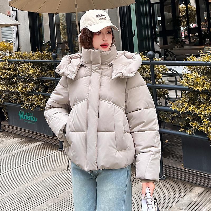 Automne Hiver Épaissir Chaud Parka Femmes Décontracté Doux Couleur Unie Grande Poche Lâche Manteau À Capuche Vestes Vêtements D'extérieur
