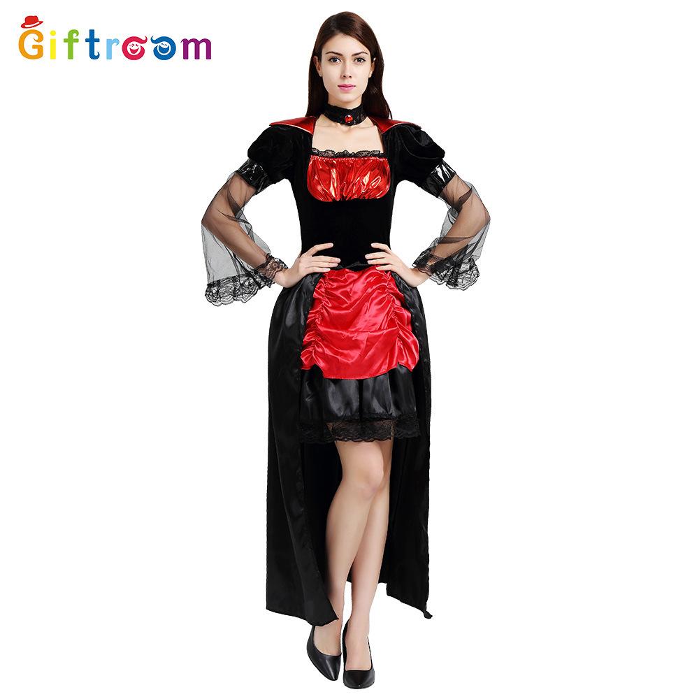 

Потрясающий готический костюм вампира и ведьмы для женщин, идеально подходящий для сцены и Хэллоуина