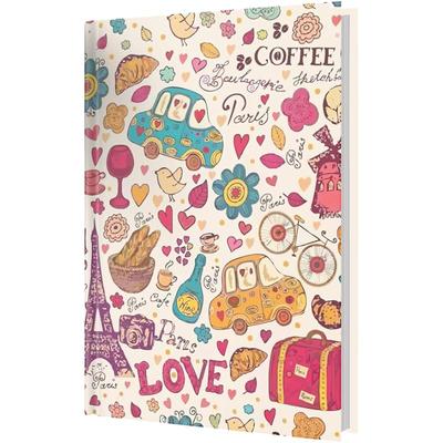 AccuPrints 2024 Hard Bound Paper Notebook|Compact Size A5 (8.25 X 5.7)|200 Pages, 80 gsm|Flat Opening Hardbound Coffee D