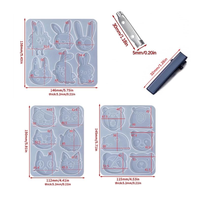 Soft Silicone Mold Hair Accessories Making Molds Lovely Animal Shaped Hair Clip Mould Reliable Jewelry Making Supplies