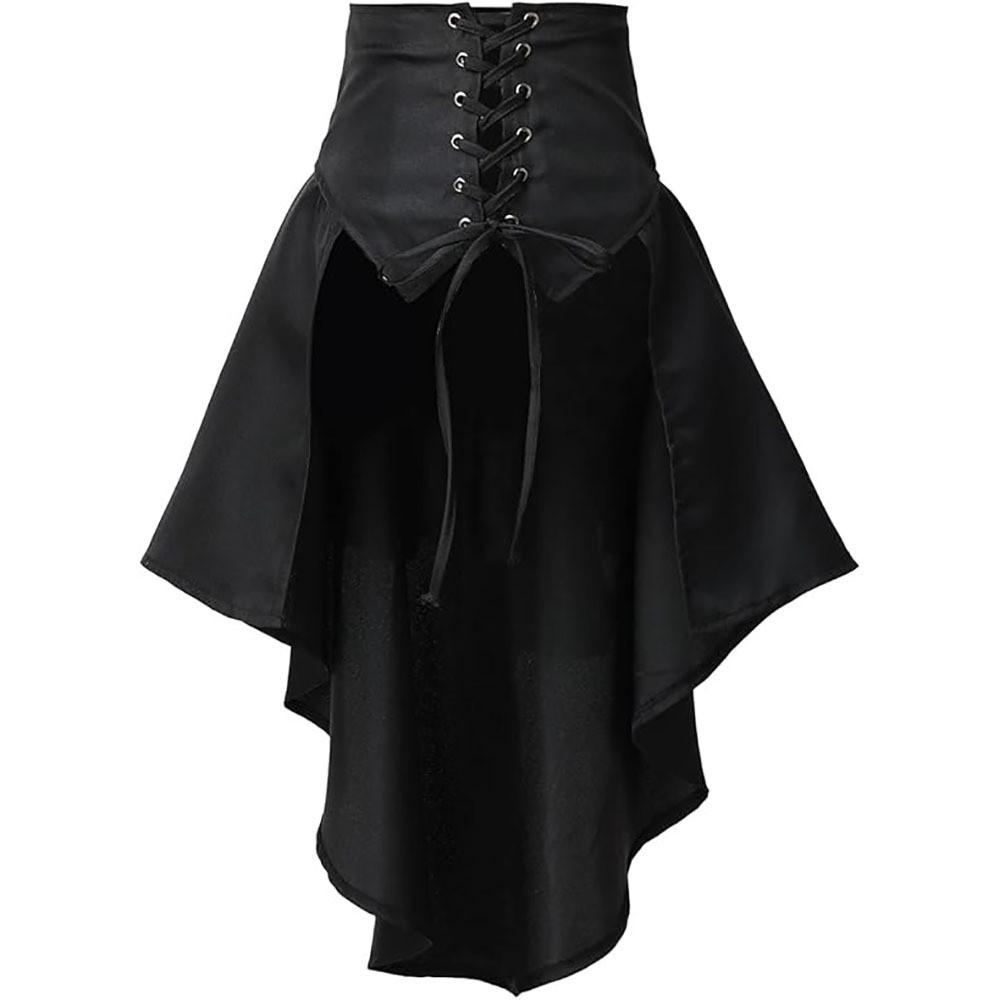 Minifalda Irregular con Volantes y Lazo Pirata Steampunk Para Cosplay y Ropa de Calle