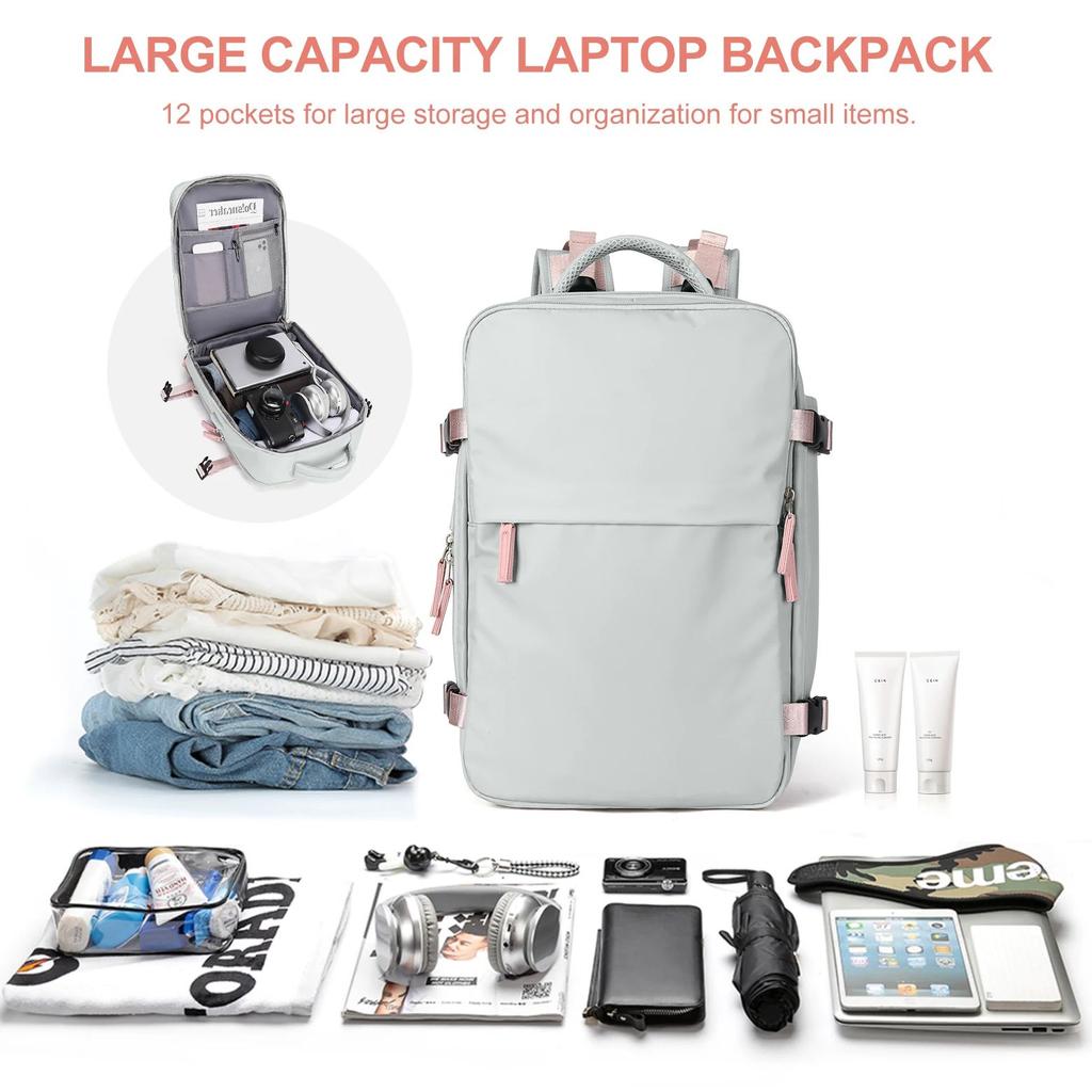 Laptop-Rucksäcke für Damen und Herren, großer wasserdichter Reiserucksack für die Uni, als Handgepäck zugelassener Vintage-Tagesrucksack für die Arbeit