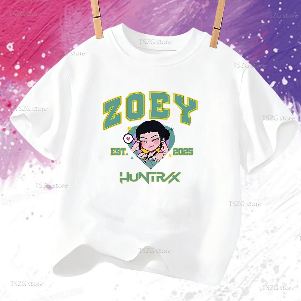 

Summer Kpop Demon Hunters ZOEY Cartoon Children T-Shirt Kids Girl Boy T Shirt Hot Movie Print Cute Baby Tee Top Fan Clothing 110