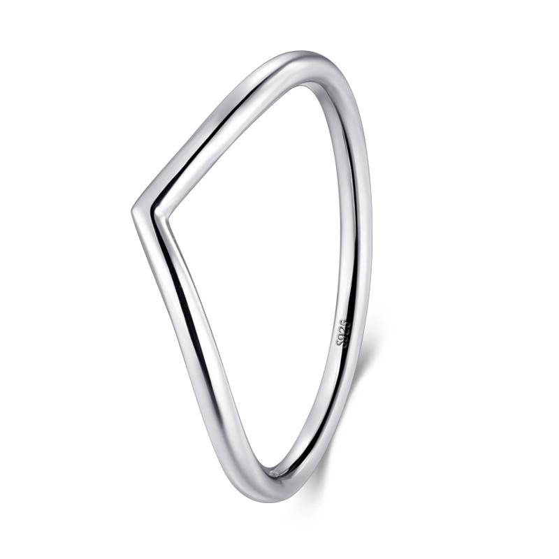 

3 Style Real 925 Sterling Silver Stackable Simple Ring Clear CZ Fashion Instagram Jewelry For Women Couple Gift Rings 5