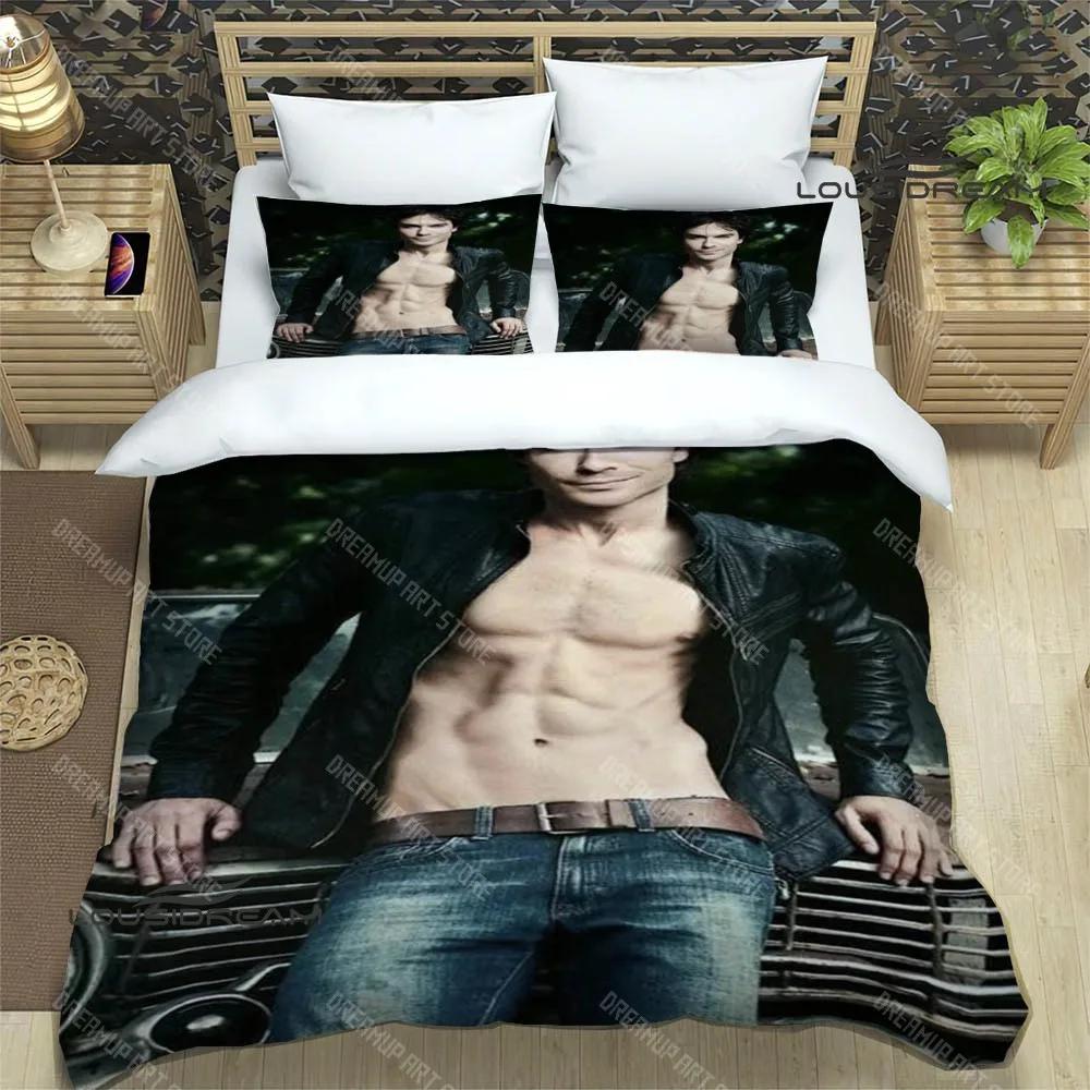 The Vampire Diaries Damon Salvatore Beddengoed Sets Prachtige Bedbenodigdheden Set Dekbedovertrek Beddekenset Beddengoed Verjaardagscadeau