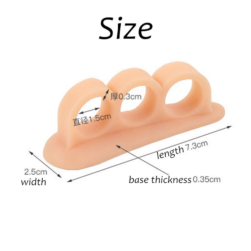 Professional Comfortable Pain Relief 3 Holes Silicone Toe Separator Hallux Valgus Corrector