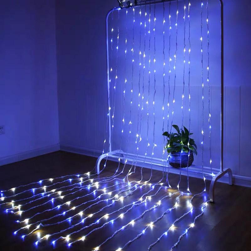 LED Waterfall Flowing Net Lights: Outdoor Waterproof Festival Decoration Fairy Lights for a Romantic Atmosphere