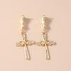 Fashion Rhinestones Cross Drop Earrings for Women Men Earrings Punk Hip Hop Jewelry Gift
