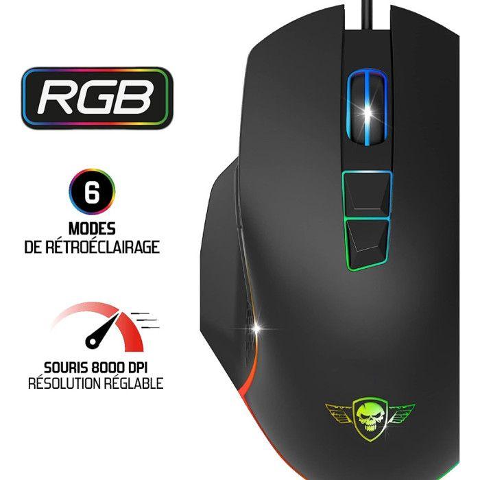 Herní myš - Spirit Of Gamer - PRO M1 - RGB Drátová - 8000 DPI - 7 Programovatelných tlačítek