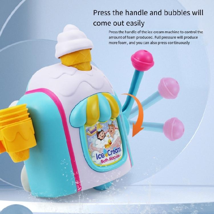 Ice Cream Bubble Maker Foam Machine Bath Entertainment Toy Safe Foam Maker Toy for Toddler Shower Time Fun Bathing Toy