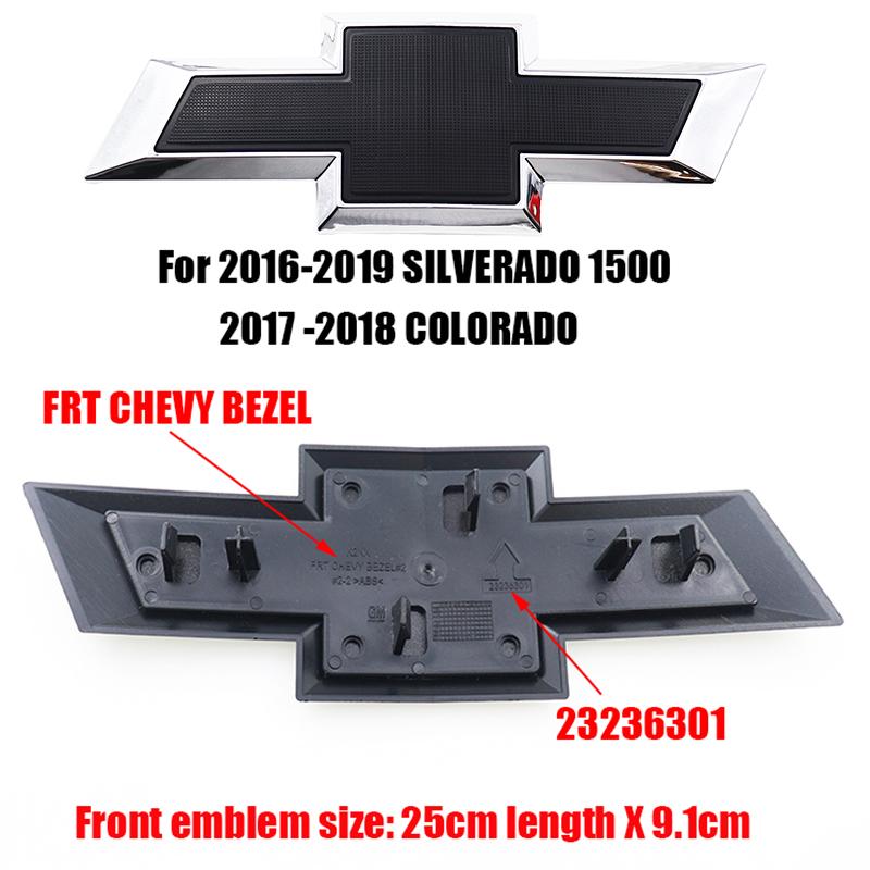 AABHJ1 1pz 3D ABS Logo Anteriore Auto Emblema Griglia Anteriore Auto Adesivo Cofano Anteriore Accessori Styling Per Chevrolet SILVERADO