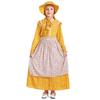 Children Girls Drama Colonies Pastoral Farm Maid Floral Dress Apron Hat Set Kids Halloween Cosplay Costumes Role Play Outfit