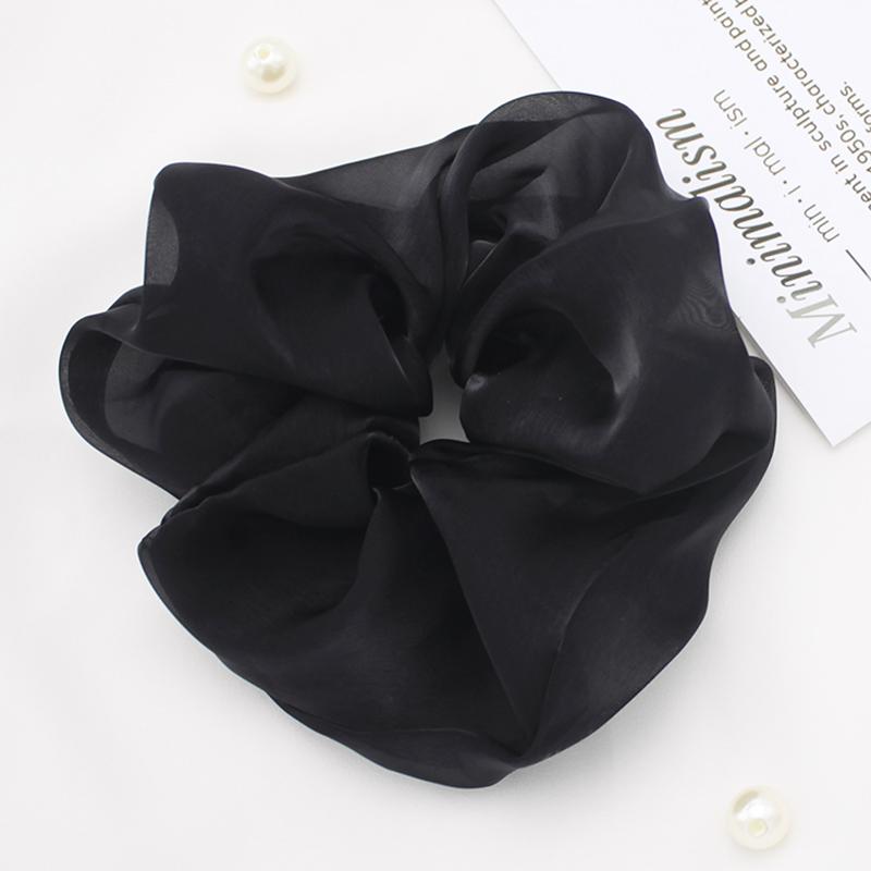 Lystrfac Letter Organza Oversized Scrunchie Women Rubber Bands Elastic Hair Bands Hair Tie Ponytail Holder Hair Accessories