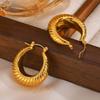 Chunky Huggies Hoop Earrings for Women, Gold Color Stainless Steel Tube Lightweigt Jewelry, Vatenstin's Gift
