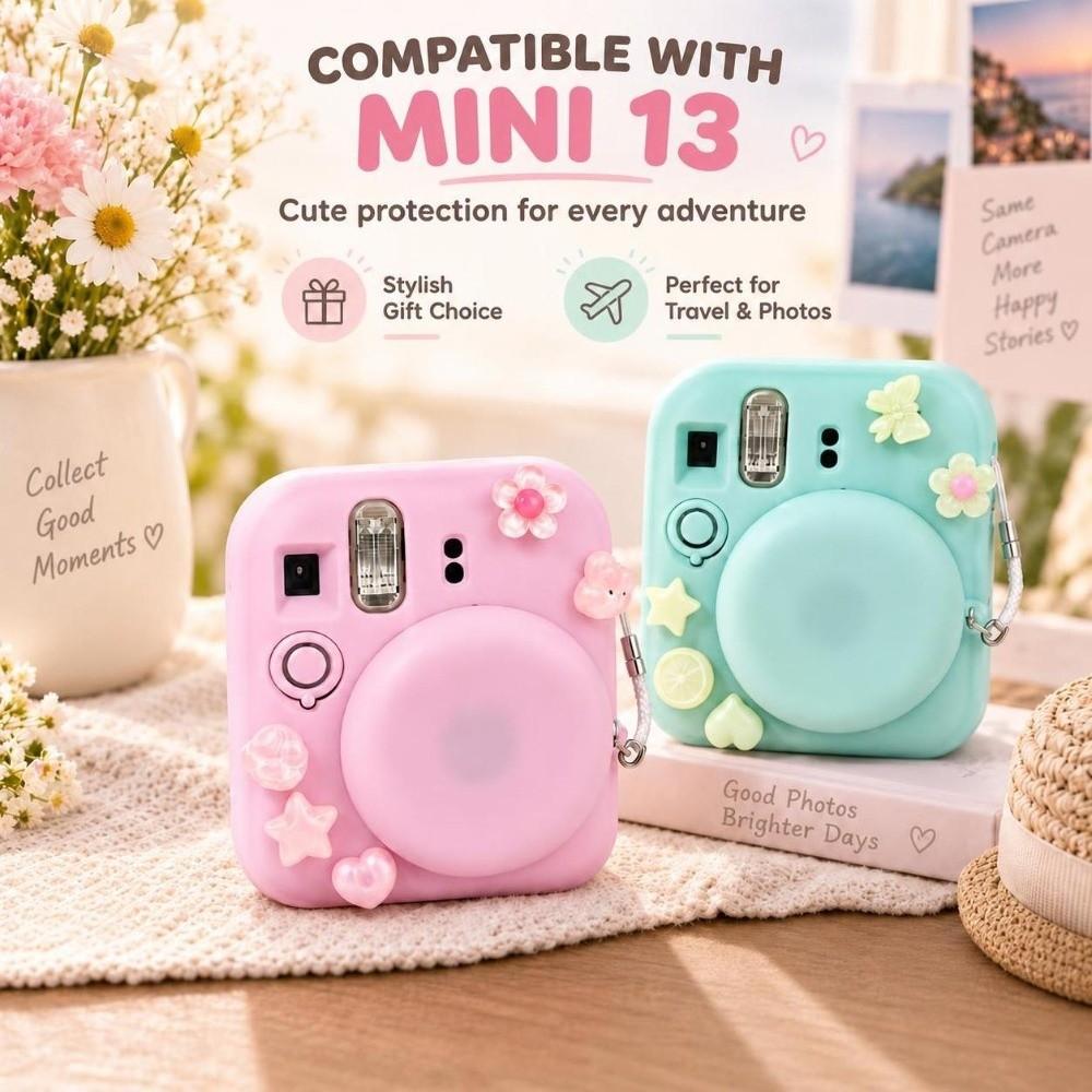 Soft Silicone Instant Camera Cover DIY Camera Case for Fujifilm Instax Mini 13 Travel Photography
