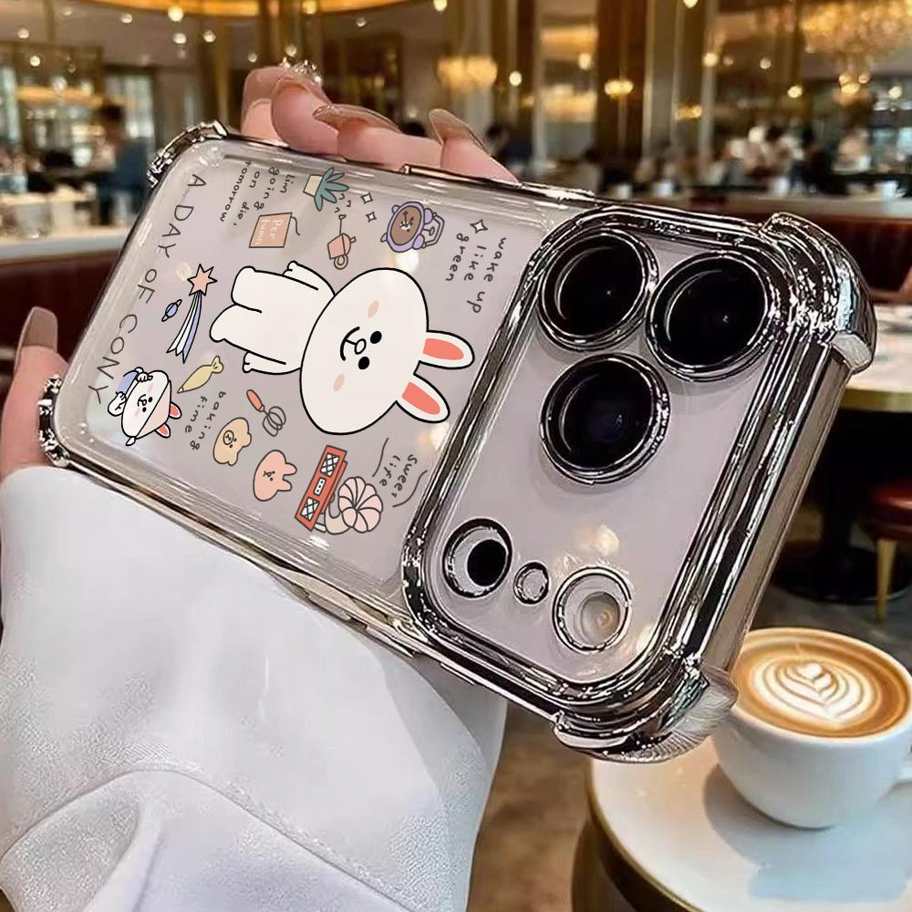 Browns Bear Conys Rabbit Phone Case for Google Pixe 10 9 9A 8 8A 7 7A Pro XL 5G Anti-drop Transparent Soft Cover