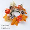 Thanksgiving Decorative Maple Leaf Candle Holder Wreath Table Centerpiece Halloween Party Home Outdoor Decoration