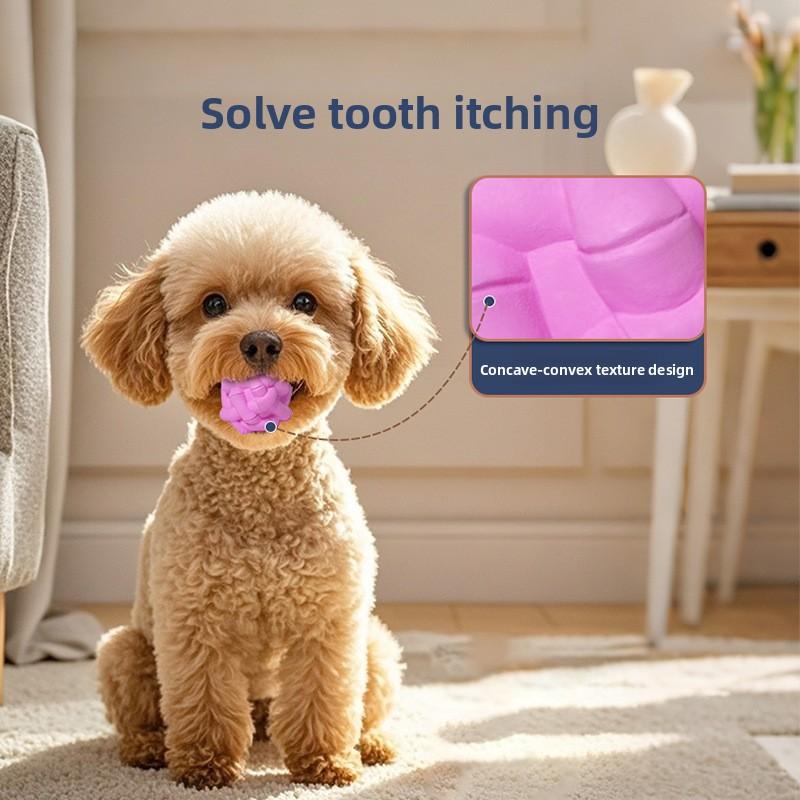 Natural Rubber Teething and Chewing Puppy Toy Ball That Won't Break, Interactive Training Eco-friendly Pet Toy