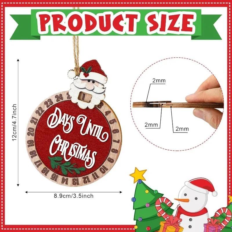 1-5PCS Christmas Wooden Hanging Sign Santa Tree Ornament Holiday Decoration for Festive Xmas Decor