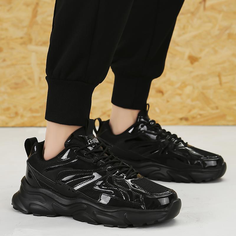 Men Gold Sports Shoes Sneakers Students Hip-hop Black Shoes High Top Basketball Shoes Plus Size