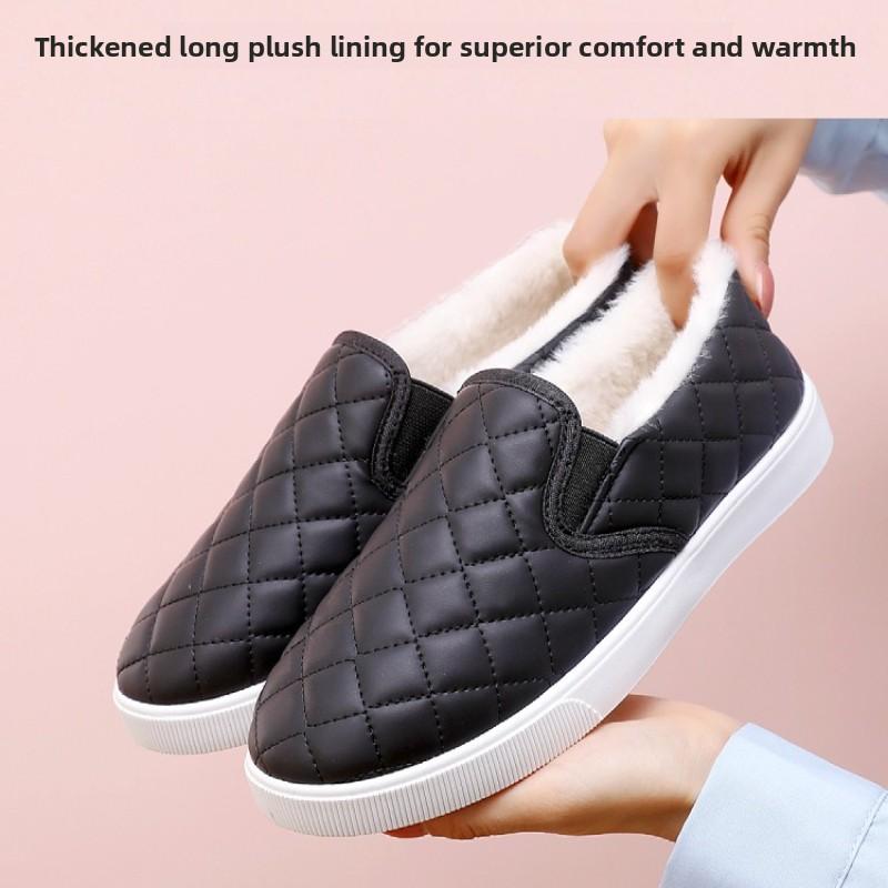 2025 Winter Warm Women Cotton Shoes Thickened Warm Casual Shoes Lightweight Anti Slip Comfortable Mother Shoes Zapatos De Mujer