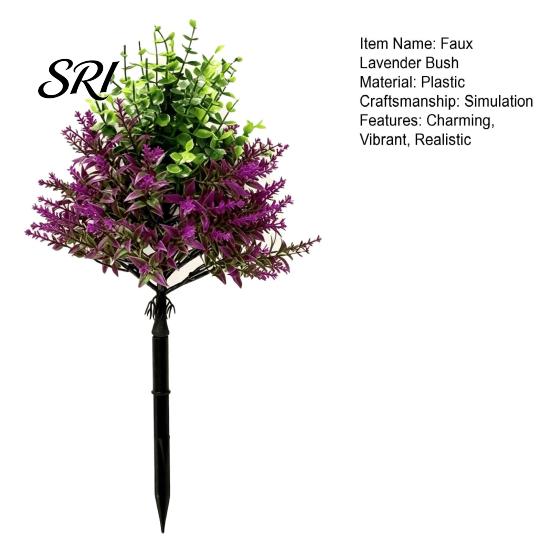 Indoor Outdoor Faux Plants Artificial Lavender Topiary Tree with Ground Spike UV Resistant Plant Decoration Shrubs Realistic Fake Purple Flower Bushes