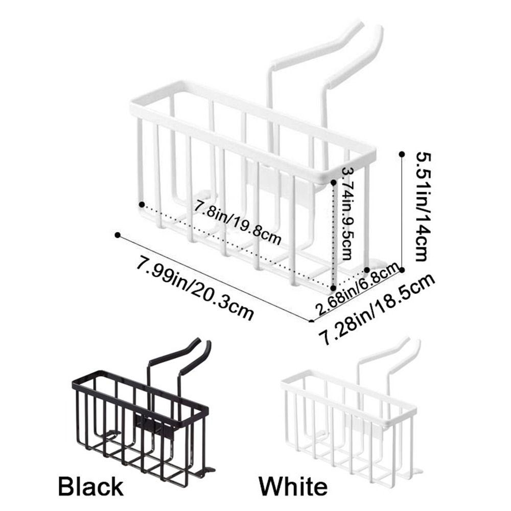 Kohlenstoffstahl Spülbecken Schwammhalter Abtropfbar Verstellbar Schwamm Aufbewahrungsregal Platzsparend Hängendes Design Spülbecken Abtropfgestell Badezimmer
