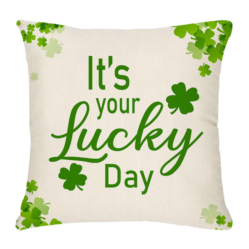 St. Patrick's Day Throw Pillows National Day Sofa Cushion Covers Linen Throw Pillows