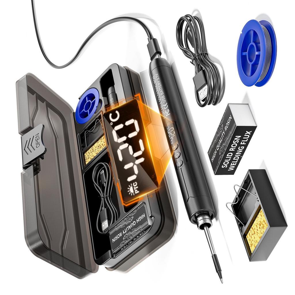USB-Lötkolben Lötwerkzeug Einstellbare Temperatur Tragetasche Zubehör erhältlich Heimreparatur 260-420℃
