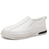 2024 Summer Breathable Men's Korean Edition Casual Board Shoes Lazy Soft Leather One-Foot Loafers Men's Leather Little White Shoes Tide