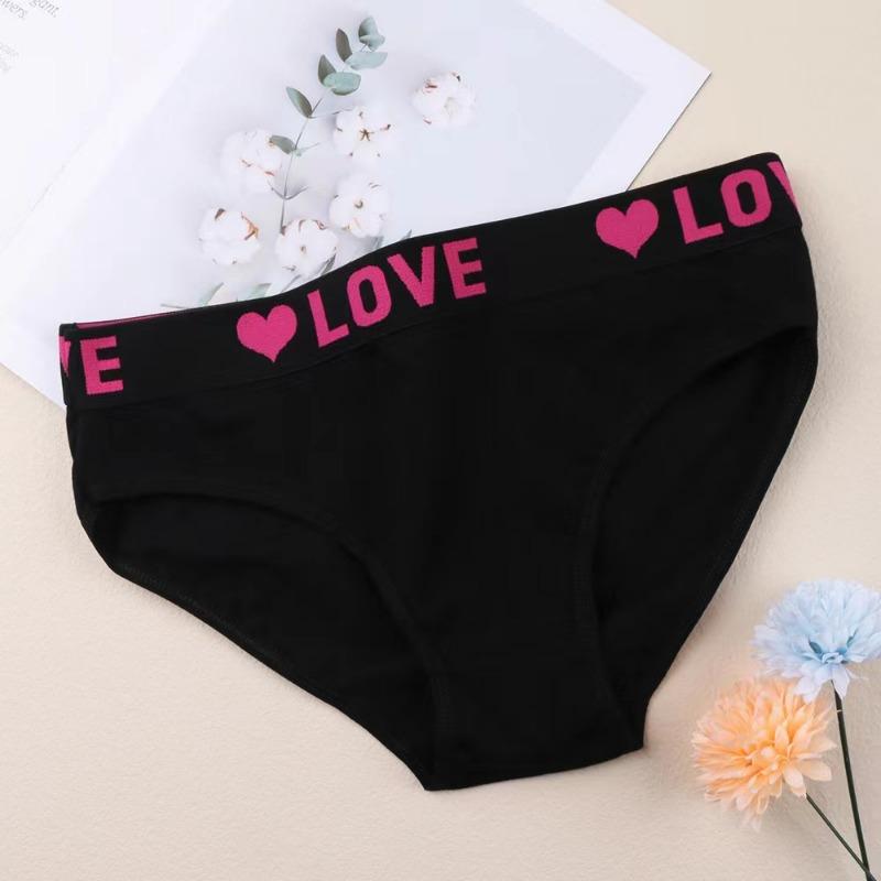6PCS Women's Cotton Panties Women Soft and Comfortable Girls Plus Size Mid-Low Waist Triangle Panties Fashion Sport
