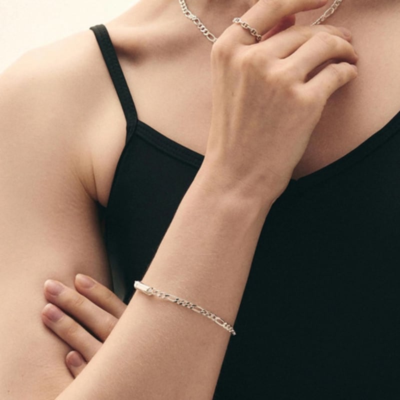 ATSENSE Curve chain silver Necklace_Easy clip